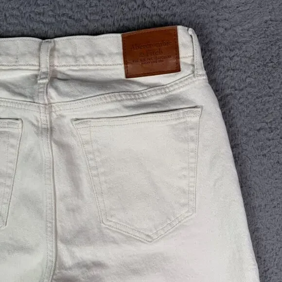 Abercrombie & Fitch Jeans Mens 29x30 Cream Vintage 90s Straight Stretch - Picture 1 of 12